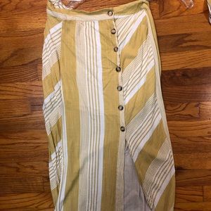 Yellow striped Long Skirt